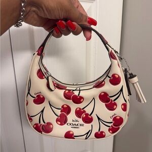 Coach Cream and Red Cherry Mini Bag